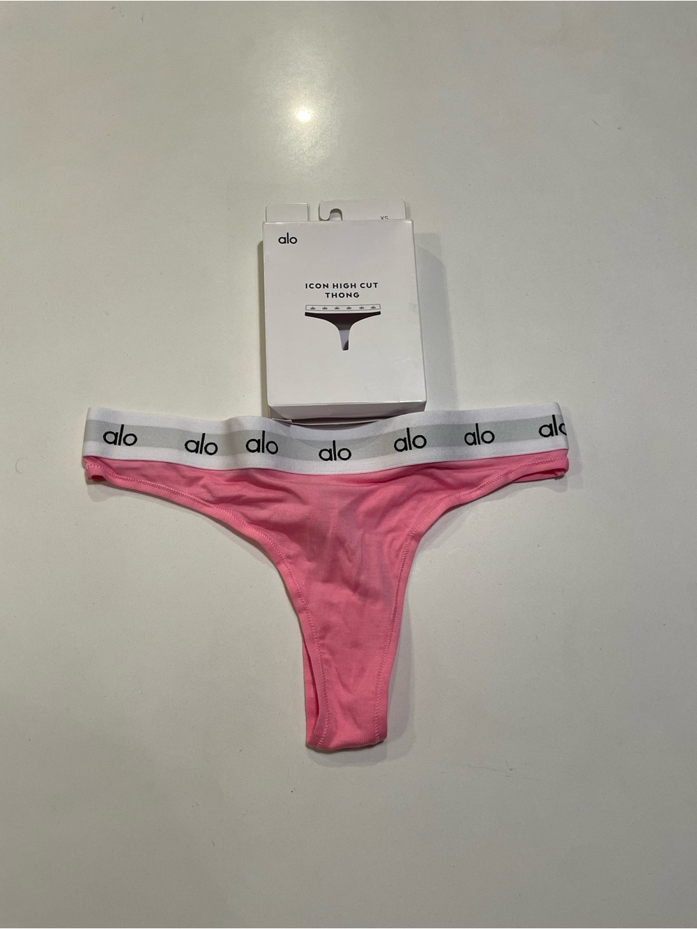 ALO Yoga Pink Icon High Cut Thong